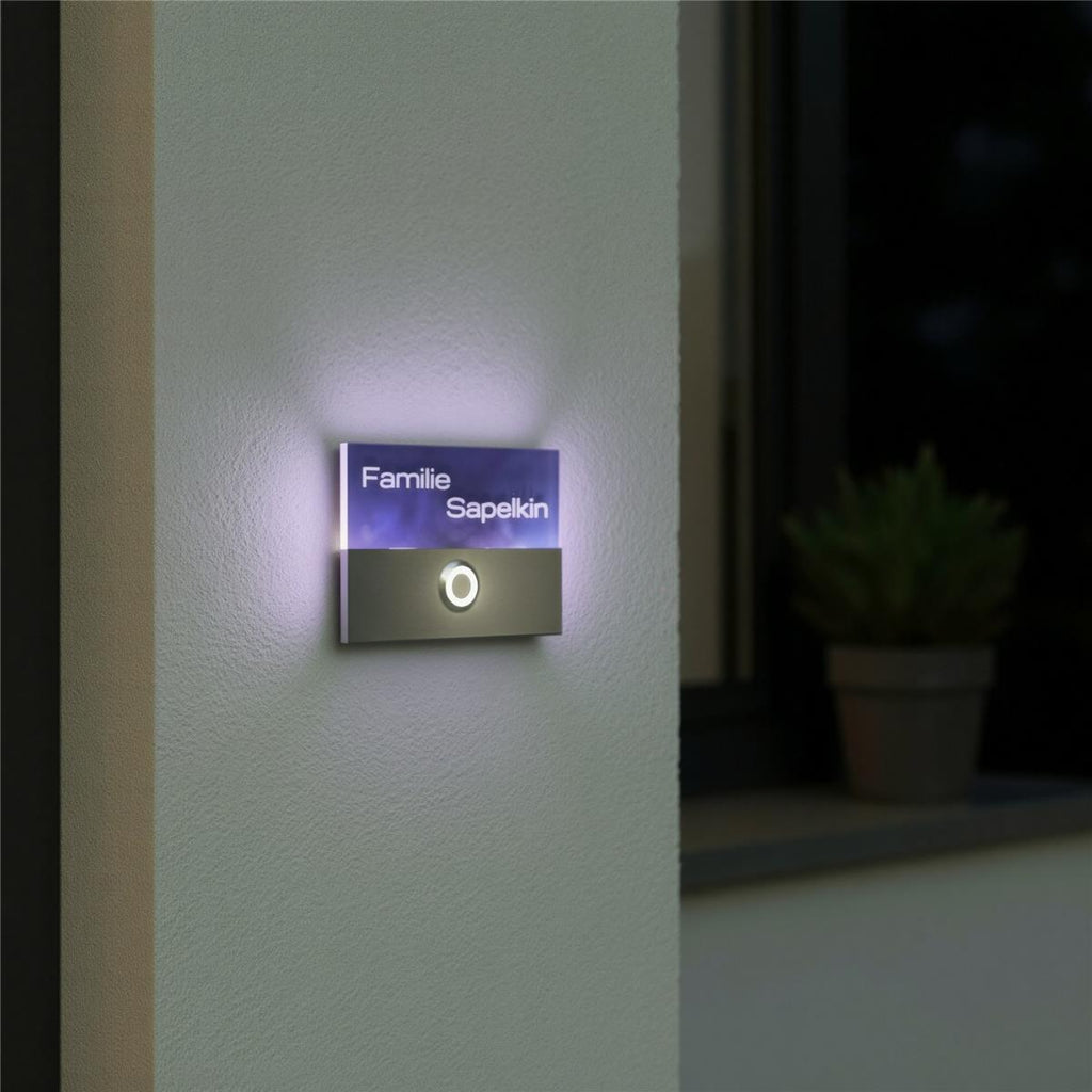 Metzler Türklingel aus Edelstahl LED-3D-Namensschild | Sora