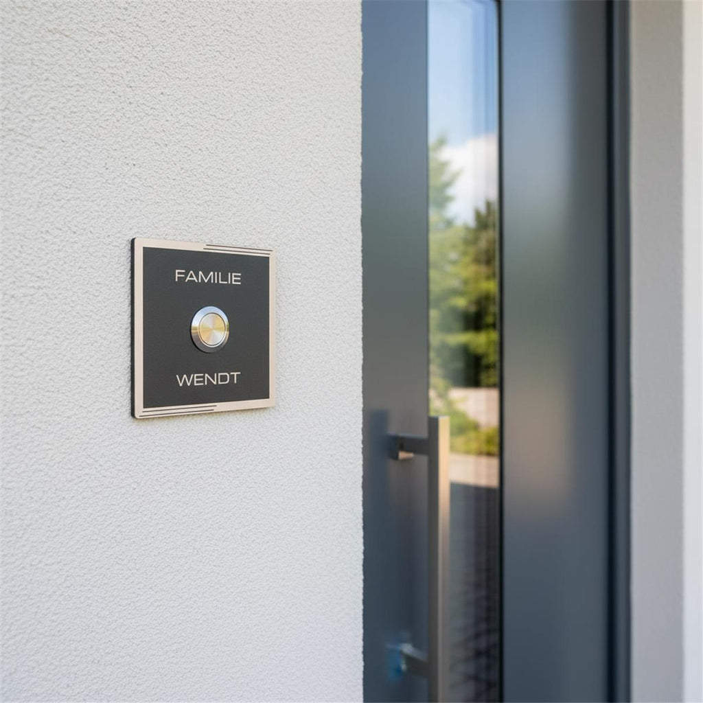 Metzler Türklingel aus Edelstahl mit Gravur + LED-Taster optional | Ari