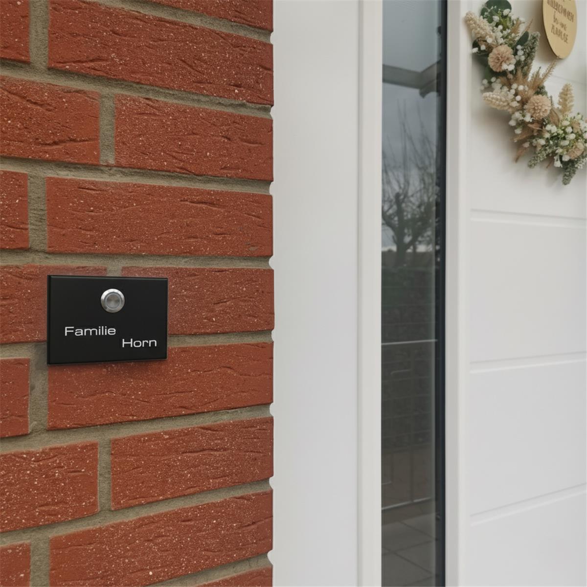 Metzler Aufputz Türklingel | personalisiert mit Gravur | Edelstahl-Taster mit LED | Vitus