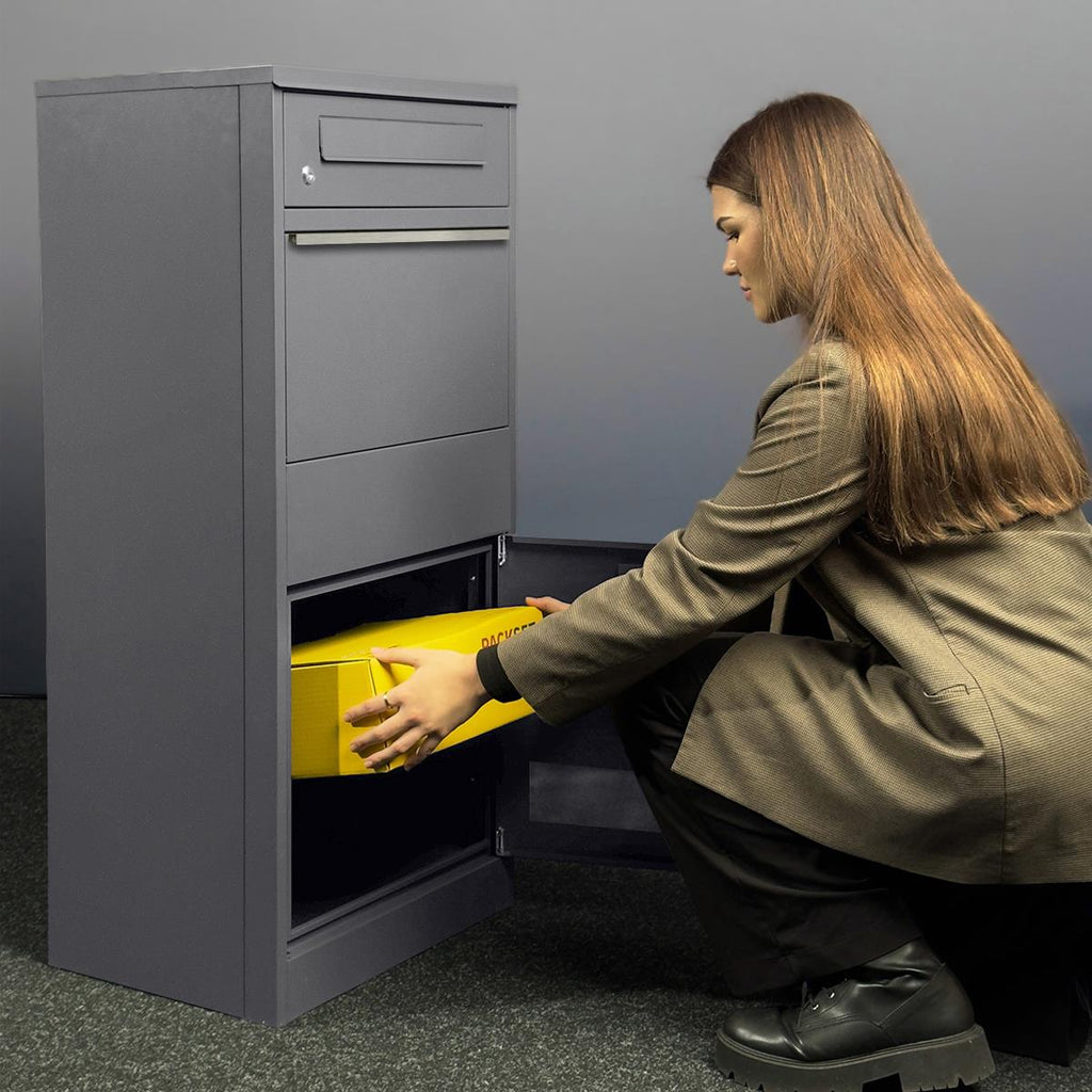 Metzler Paketbox mit Briefkasten | mit Sichtfenster | mit Briefeinwurf | rostfrei | Bispo 3