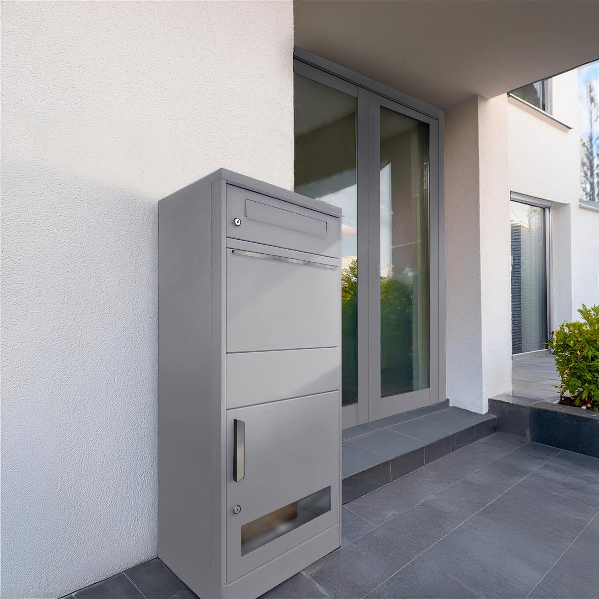 Metzler Paketbox mit Briefkasten | mit Sichtfenster | mit Briefeinwurf | rostfrei | Bispo 3