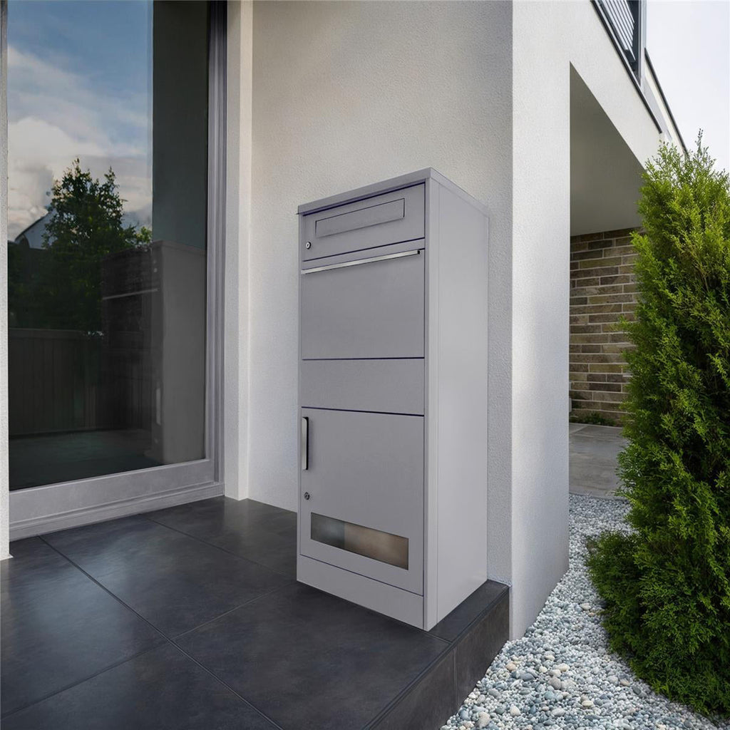 Metzler Paketbox mit Briefkasten | mit Sichtfenster | mit Briefeinwurf | rostfrei | Bispo 3