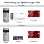 Metzler VDM10 2.0 Video-Türsprechanlage | Komplettset mit austauschbarem Namensschild | 2 Klingeltaster | Plug & Play | Neo