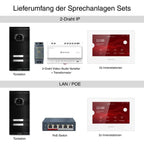 Metzler VDM10 2.0 Video-Türsprechanlage | Komplettset mit austauschbarem Namensschild | 2 Klingeltaster | Plug & Play | Neo