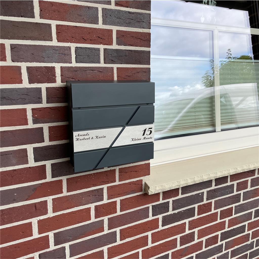 Metzler Briefkasten Design Anthrazit Edelstahl | Zeppelin