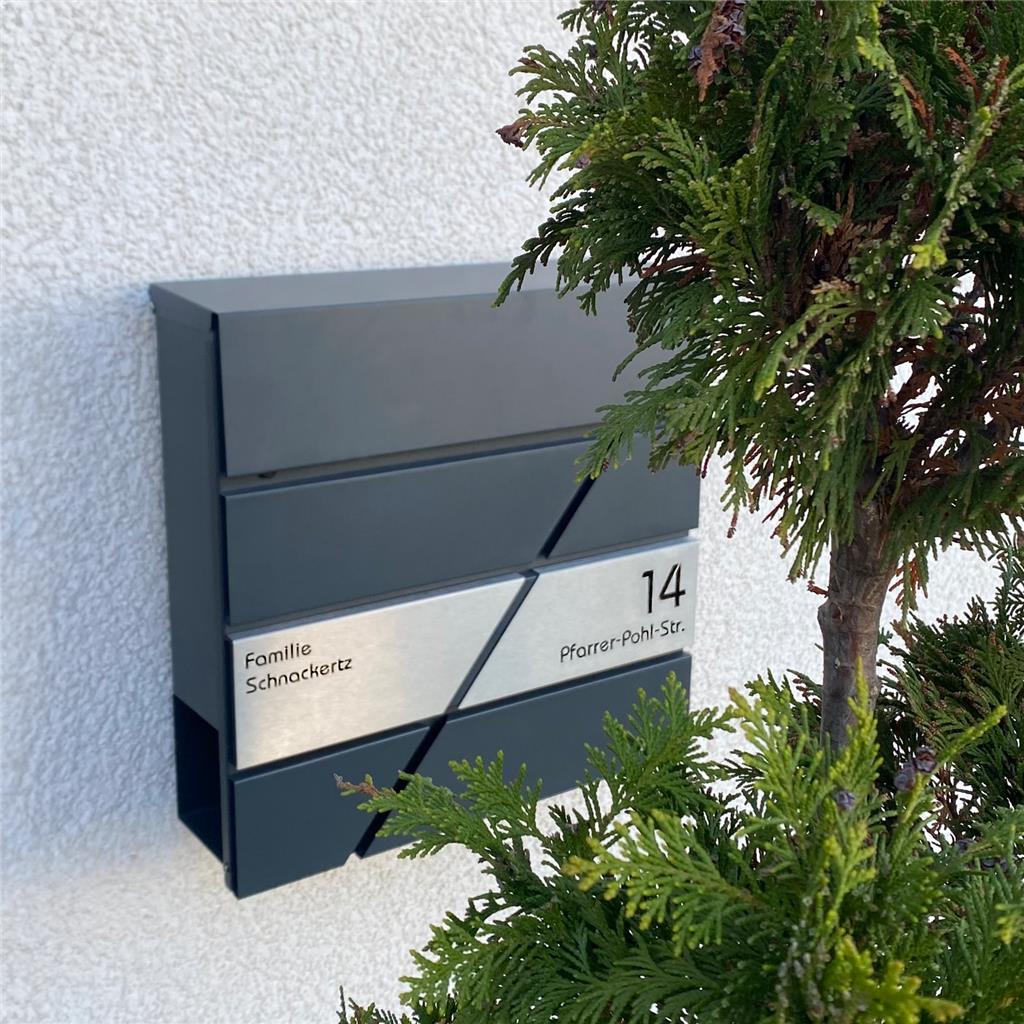Metzler Briefkasten Design Anthrazit Edelstahl | Zeppelin