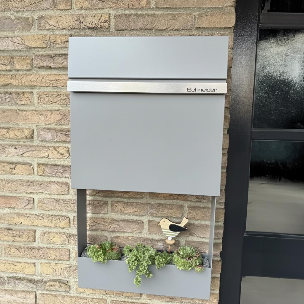 Metzler Briefkasten pulverbeschichtet | Lasergravur | Stelio