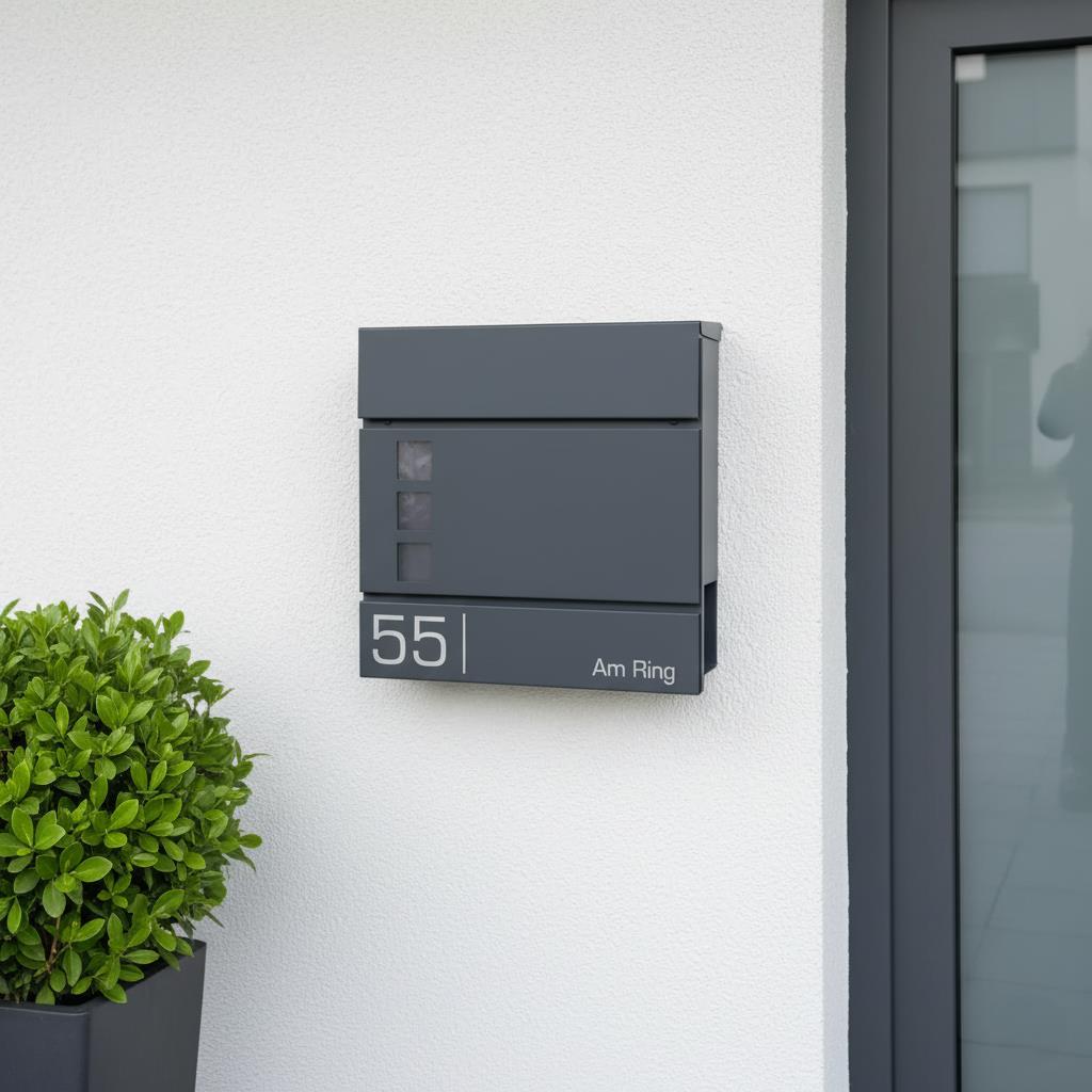 Metzler Briefkasten hochwertiger Stahl Sichtfenster | Cube