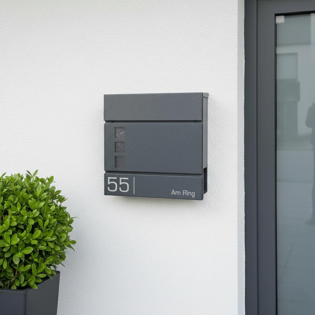 Metzler Briefkasten hochwertiger Stahl Sichtfenster | Cube