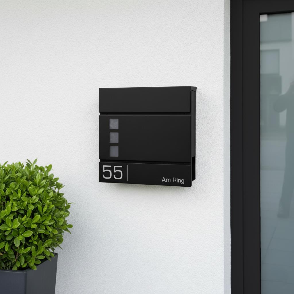 Metzler Briefkasten hochwertiger Stahl Sichtfenster | Cube