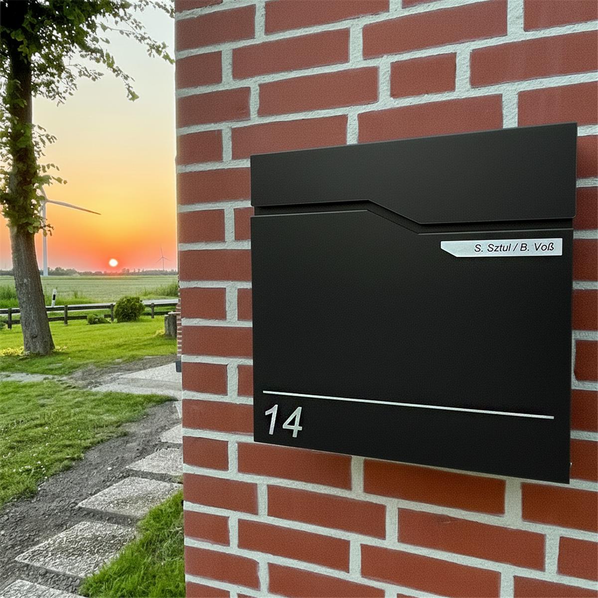 Metzler Briefkasten austauschbares Namensschild | Hoffmann