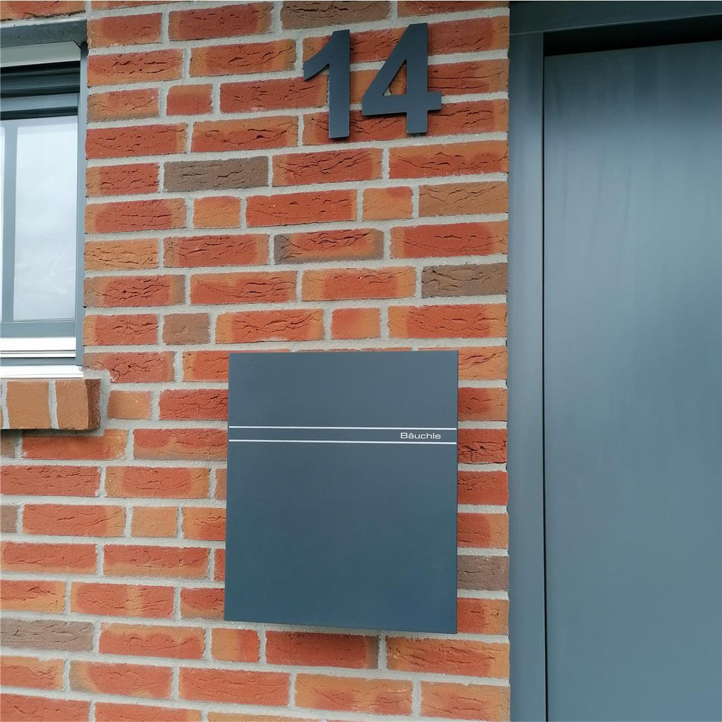 Metzler Briefkasten Anthrazit RAL 7016 Gravur | Lepo 2