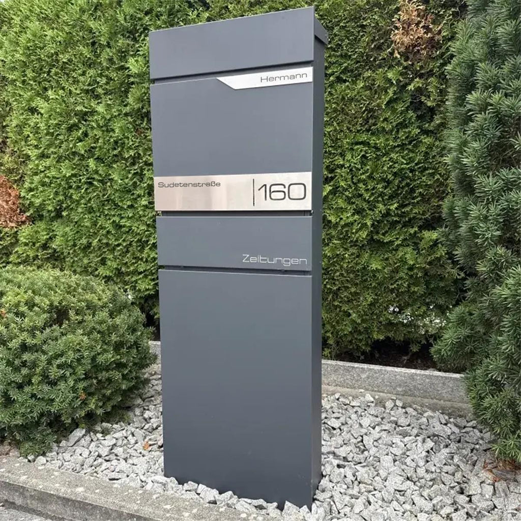 Metzler Standbriefkasten mit Zeitungsfach aus hochwertigem Stahl | Alves