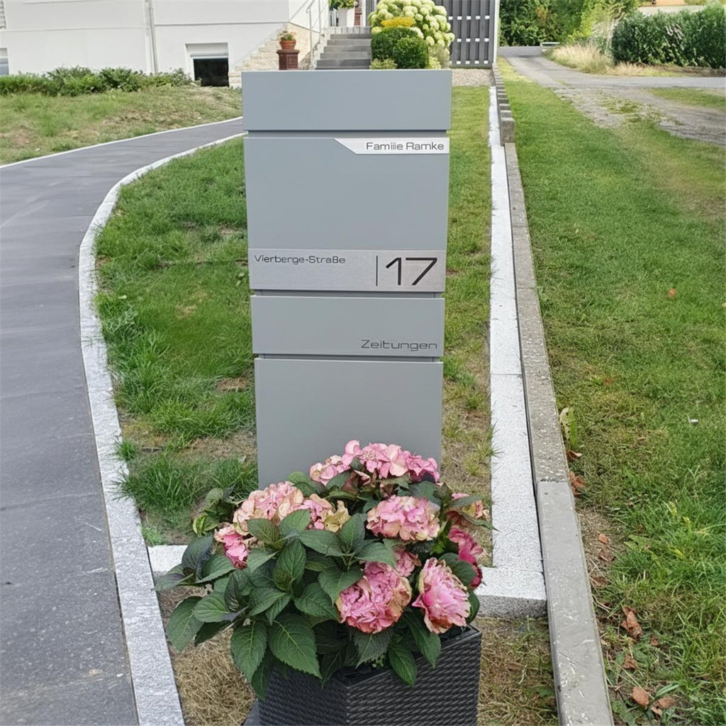 Metzler Standbriefkasten mit Zeitungsfach aus hochwertigem Stahl | Alves