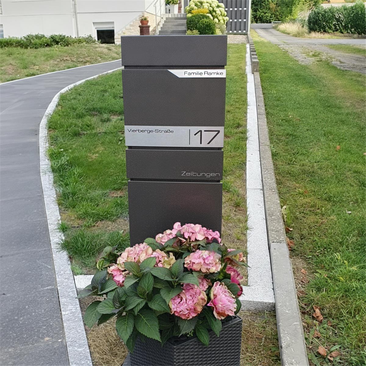 Metzler Standbriefkasten mit Zeitungsfach aus hochwertigem Stahl | Alves