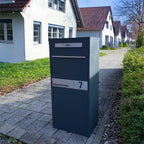 Metzler Paketbox mit Briefkasten | Entnahme auf der Rückseite | personalisiert mit Gravur | Anthrazit | Zivo 2