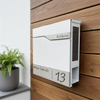 Metzler Briefkasten mit Sichtfenster | Personalisiert mit Gravur | Edelstahl-Namensschild | Siebert SF