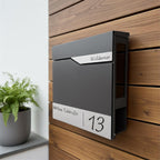 Metzler Briefkasten mit Sichtfenster | Personalisiert mit Gravur | Edelstahl-Namensschild | Siebert SF