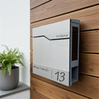 Metzler Briefkasten mit Sichtfenster | Personalisiert mit Gravur | Edelstahl-Namensschild | Siebert SF