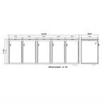 Metzler Mülltonnenbox | 5er | 240l | in Holzoptik | Anthrazit RAL 7016 | aus Stahl | rostfrei & massiv | Türgriff mit Schloss