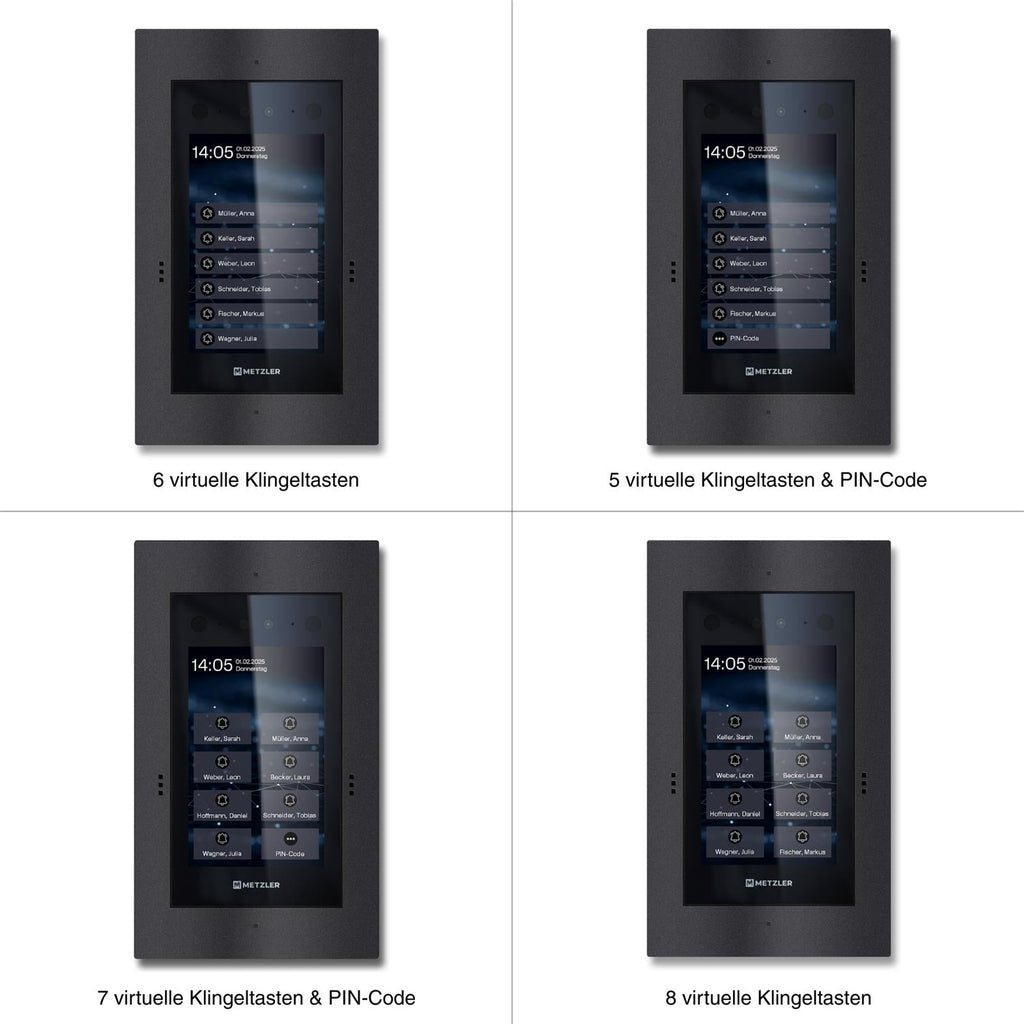 Metzler Türsprechanlage mit Kamera | Gesichtserkennung | Touch-Display | Live-HD-Video | Ein- und Mehrfamilien | SDM10X