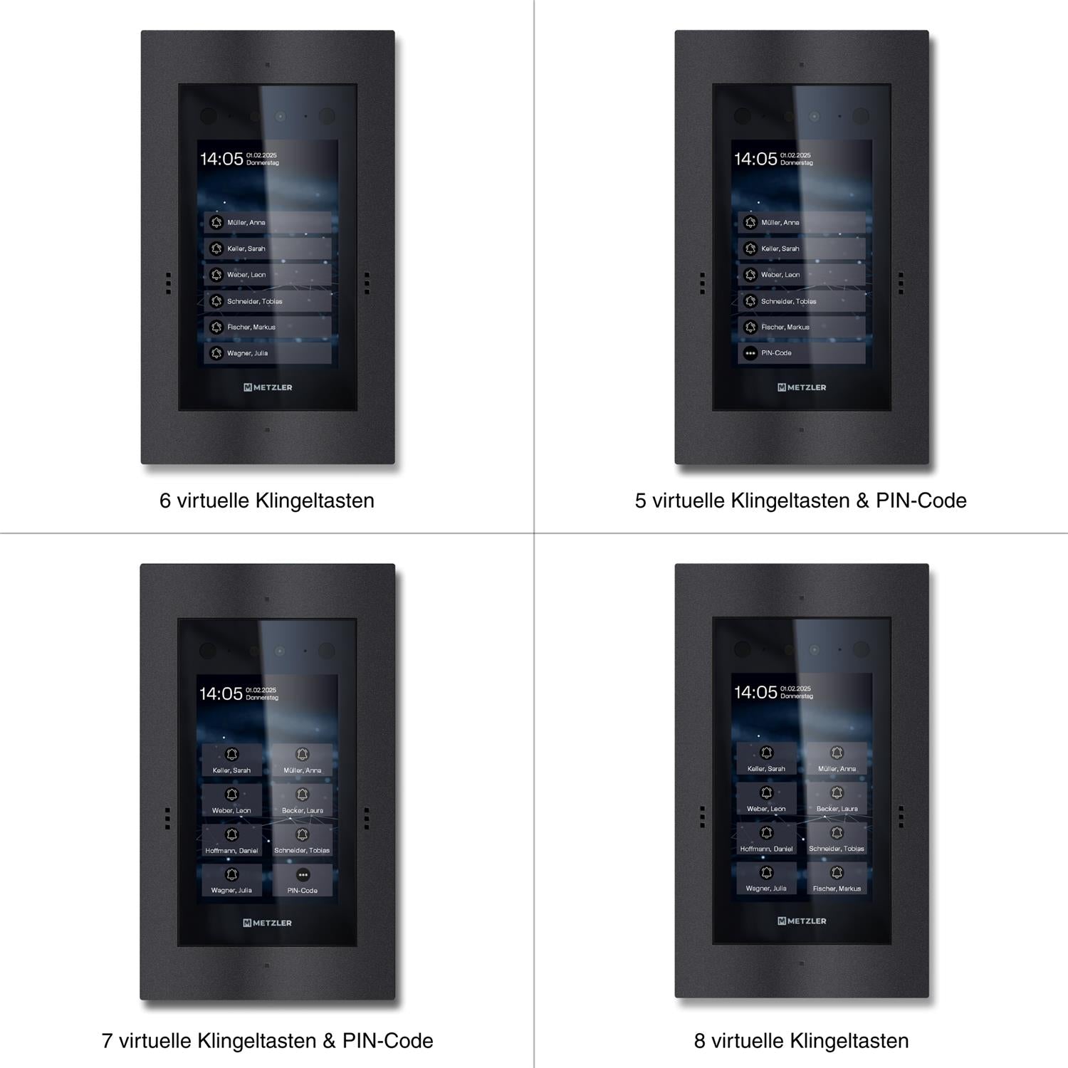 Metzler Türsprechanlage mit Kamera | Gesichtserkennung | Touch-Display | Live-HD-Video | Ein- und Mehrfamilien | SDM10X