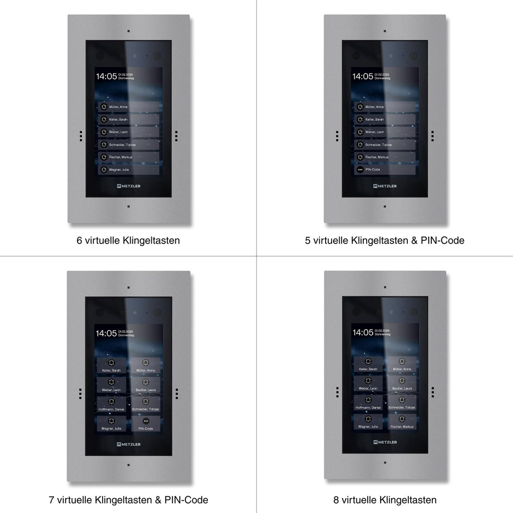 Metzler Türsprechanlage mit Kamera | Gesichtserkennung | Touch-Display | Live-HD-Video | Ein- und Mehrfamilien | SDM10X