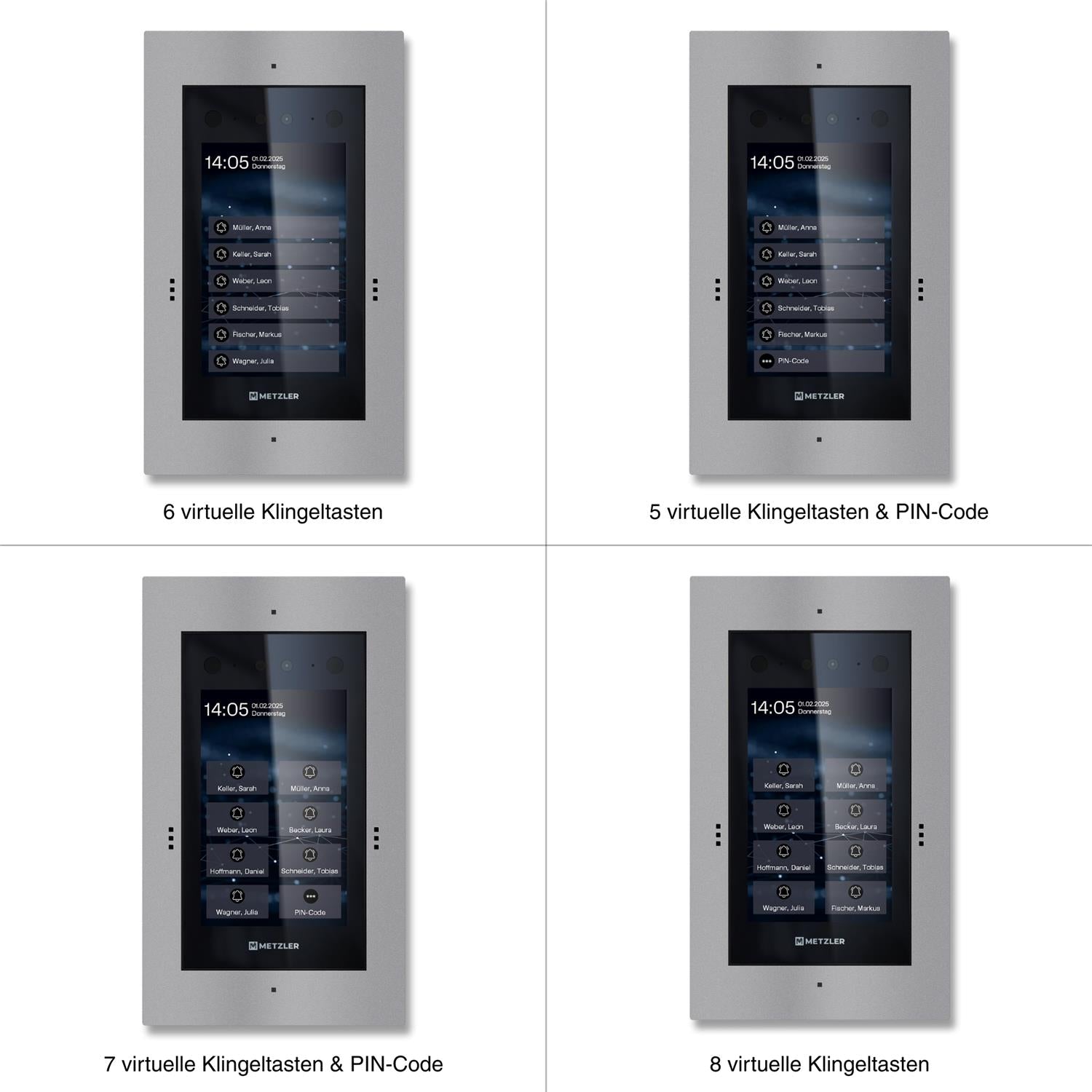 Metzler Türsprechanlage mit Kamera | Gesichtserkennung | Touch-Display | Live-HD-Video | Ein- und Mehrfamilien | SDM10X