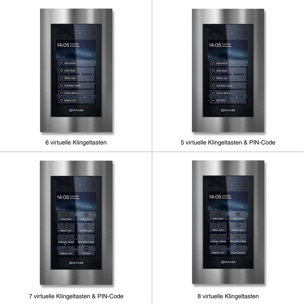 Metzler Türsprechanlage mit Kamera | Gesichtserkennung | Touch-Display | Live-HD-Video | Ein- und Mehrfamilien | SDM10X