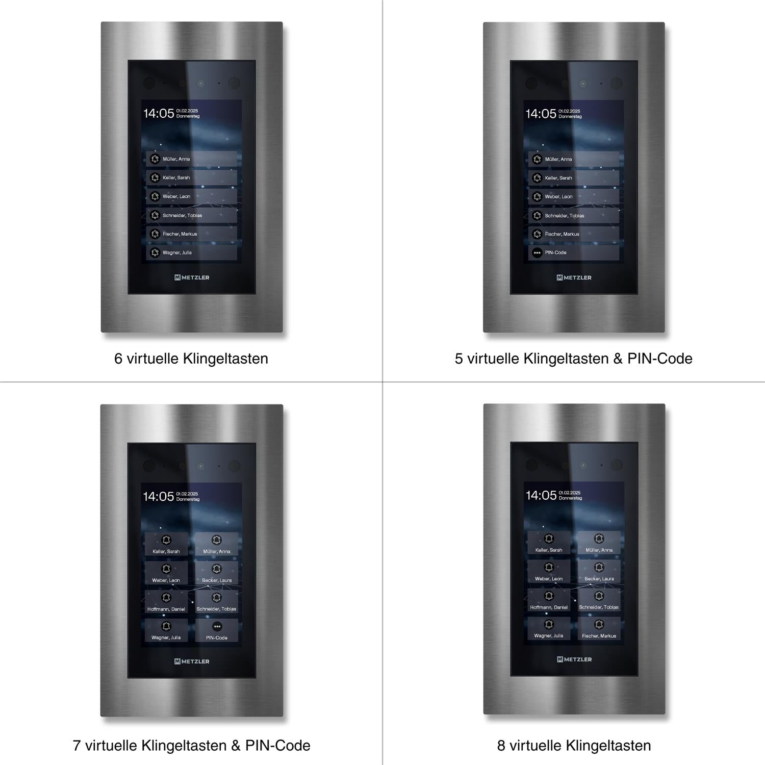 Metzler Türsprechanlage mit Kamera | Gesichtserkennung | Touch-Display | Live-HD-Video | Ein- und Mehrfamilien | SDM10X