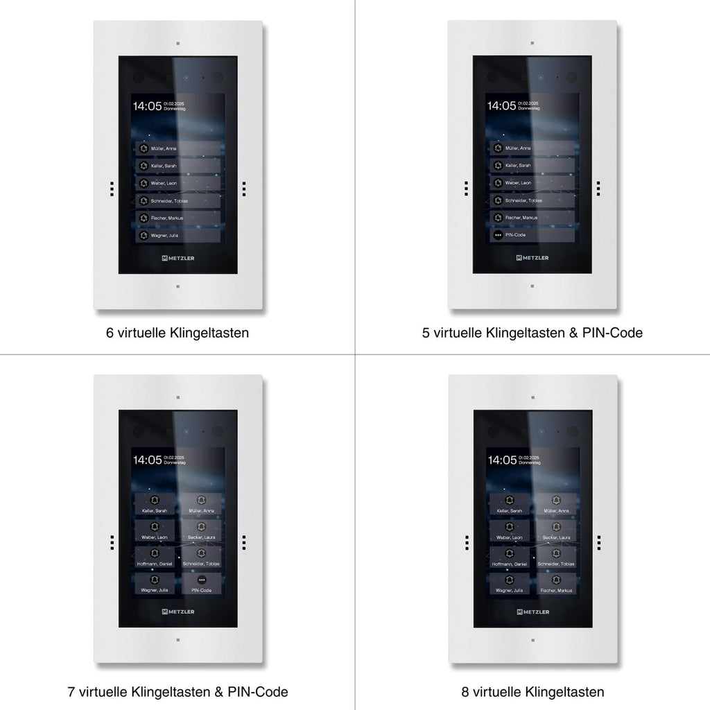 Metzler Türsprechanlage mit Kamera | Gesichtserkennung | Touch-Display | Live-HD-Video | Ein- und Mehrfamilien | SDM10X