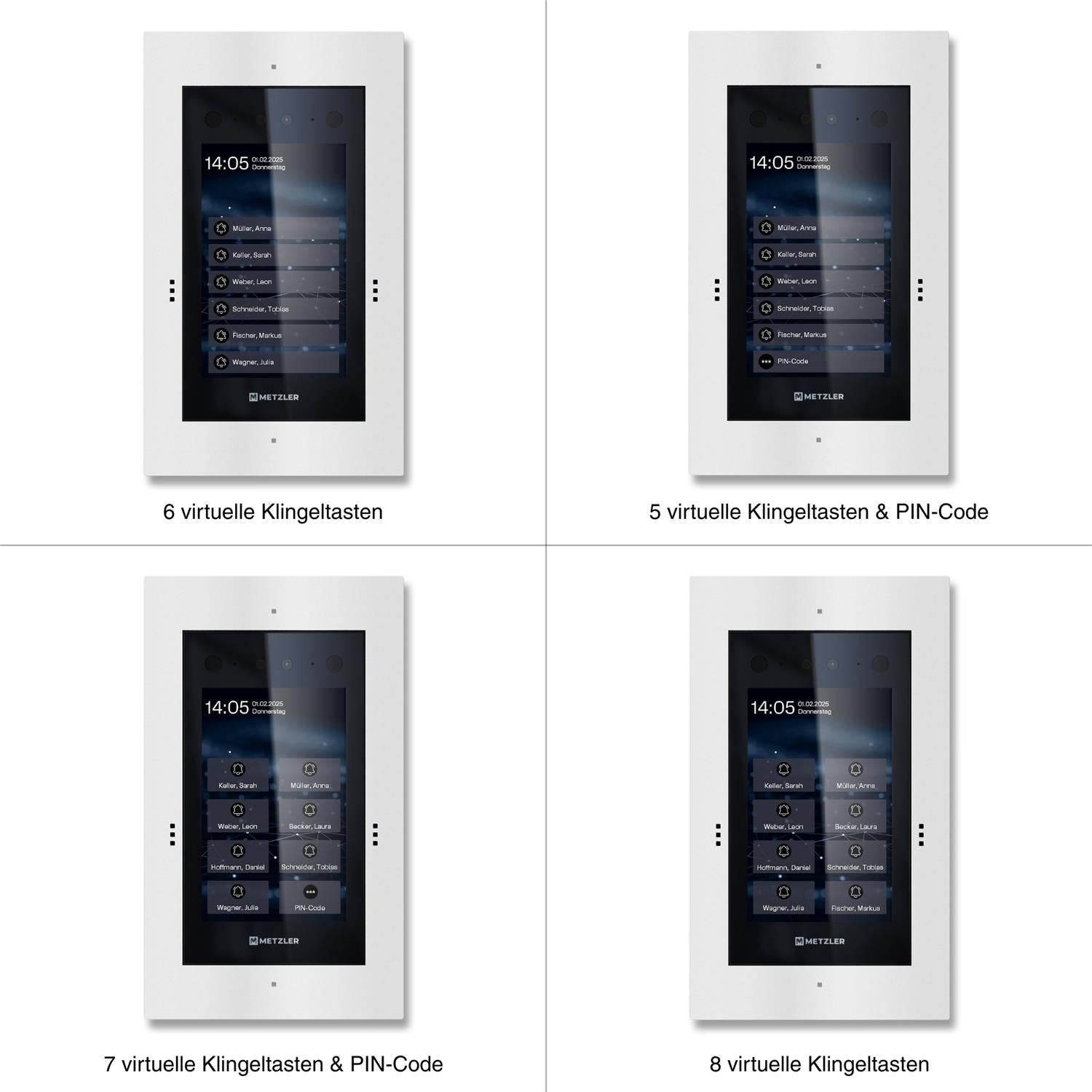 Metzler Türsprechanlage mit Kamera | Gesichtserkennung | Touch-Display | Live-HD-Video | Ein- und Mehrfamilien | SDM10X