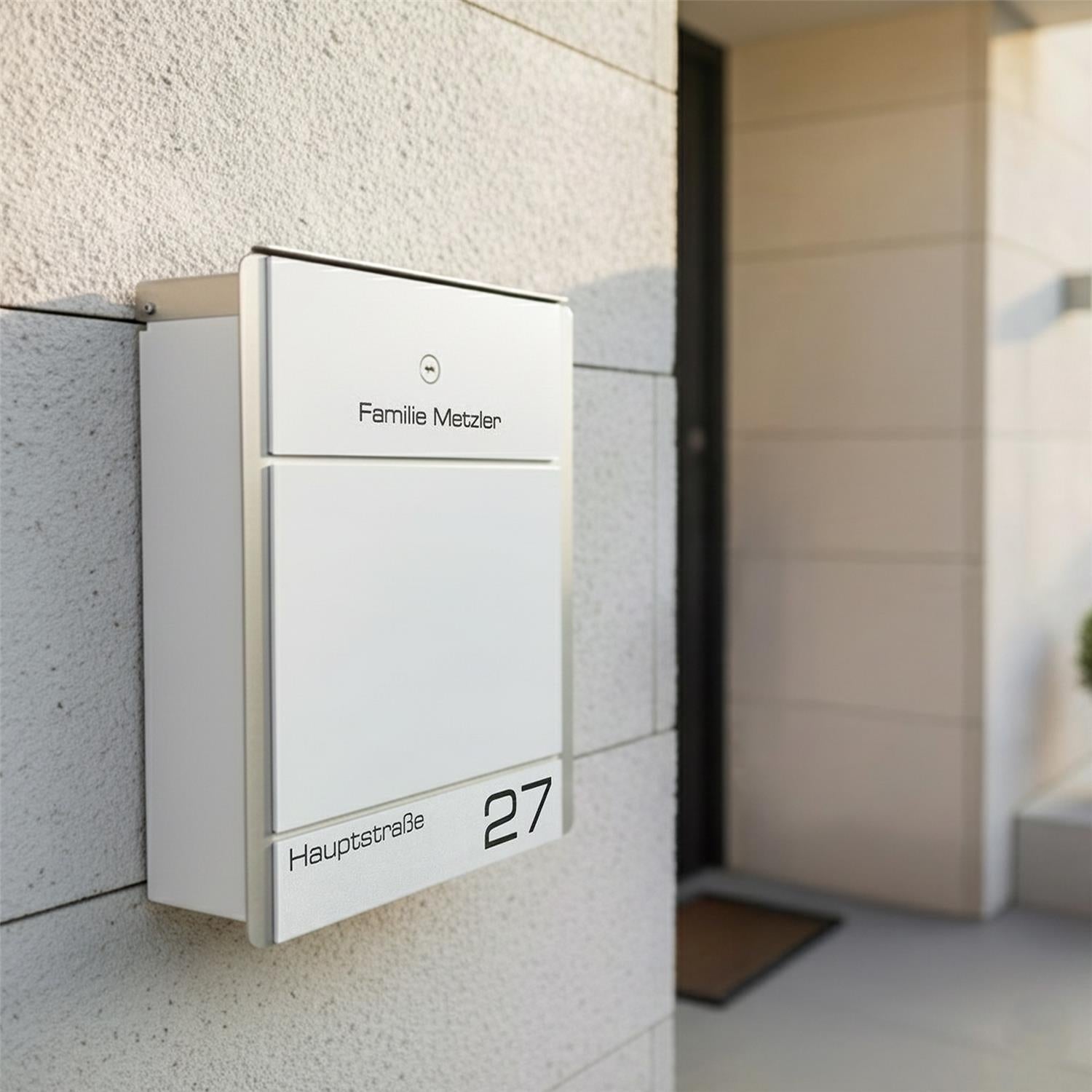 Metzler Briefkasten aus Edelstahl | personalisiert mit Gravur | Zeitungsfach optional | Moris