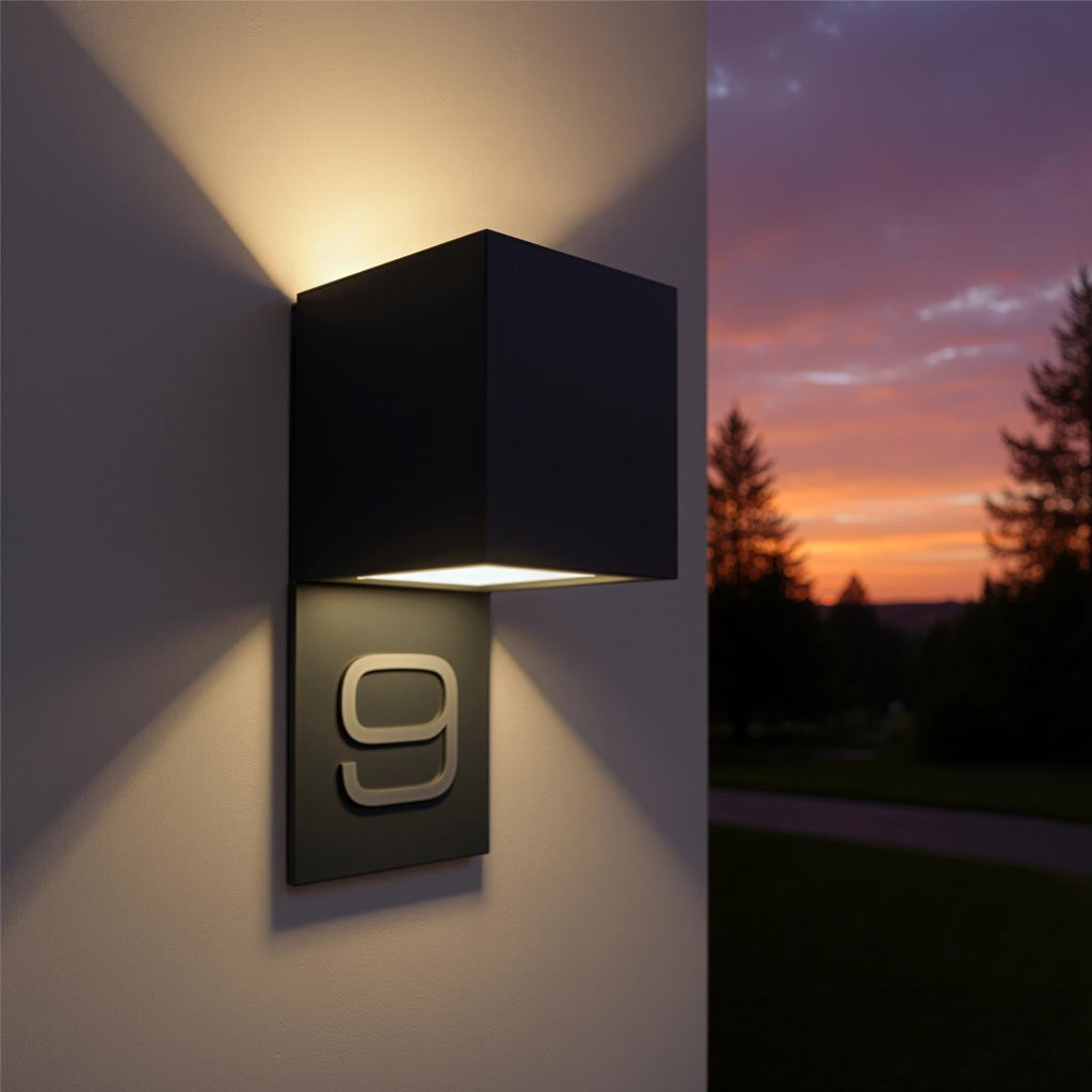 Metzler LED Hausnummer | Außenleuchte mit Hausnummernschild | RAL 7016 Anthrazit | Lumic