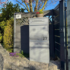 Metzler Paketbox mit Briefkasten | personalisiert mit Gravur | Edelstahl-Namensschild | mit Briefeinwurf | Taren