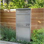 Metzler Paketbox mit Briefkasten | personalisiert mit Gravur | Edelstahl-Namensschild | mit Briefeinwurf | Taren