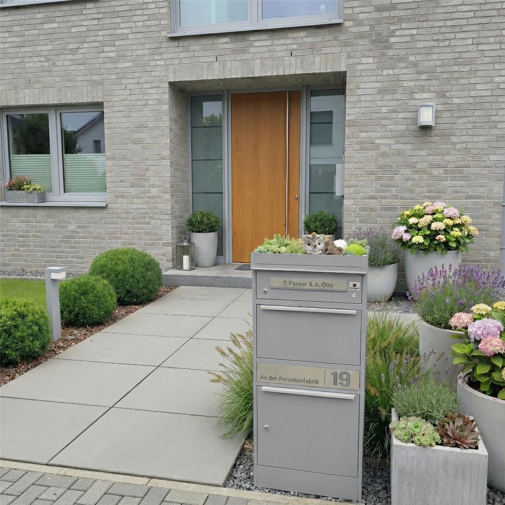 Metzler Pflanzdach für Paketbox | Grau | Dachbegrünung für Paketbriefkasten | für Modellreihe Bispo