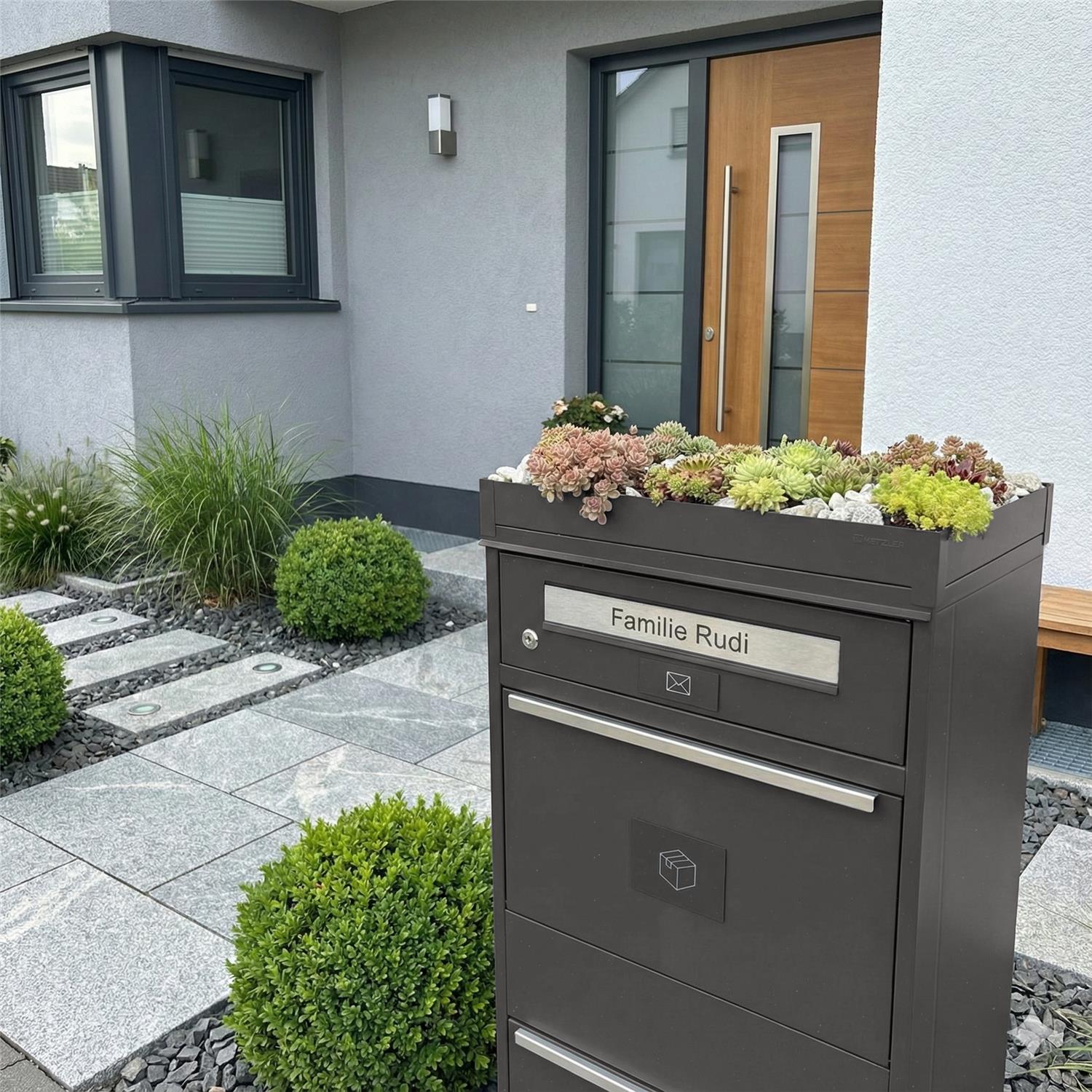 Metzler Pflanzdach für Paketbox | Dachbegrünung für Paketbriefkasten | für Modellreihe Bispo