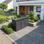 Metzler Mülltonnenbox | 3er | 240l | aus Stahl | rostfrei & massiv | Türgriff mit Schloss