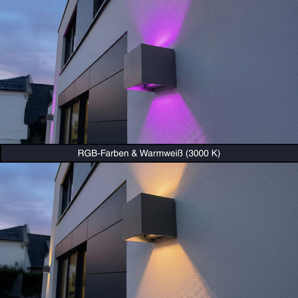 Metzler Up-Down-Light | RGBW | Dimmbar | App-Steuerung | 6,5 W LED Smart-Wandleuchte | Lumic Smart