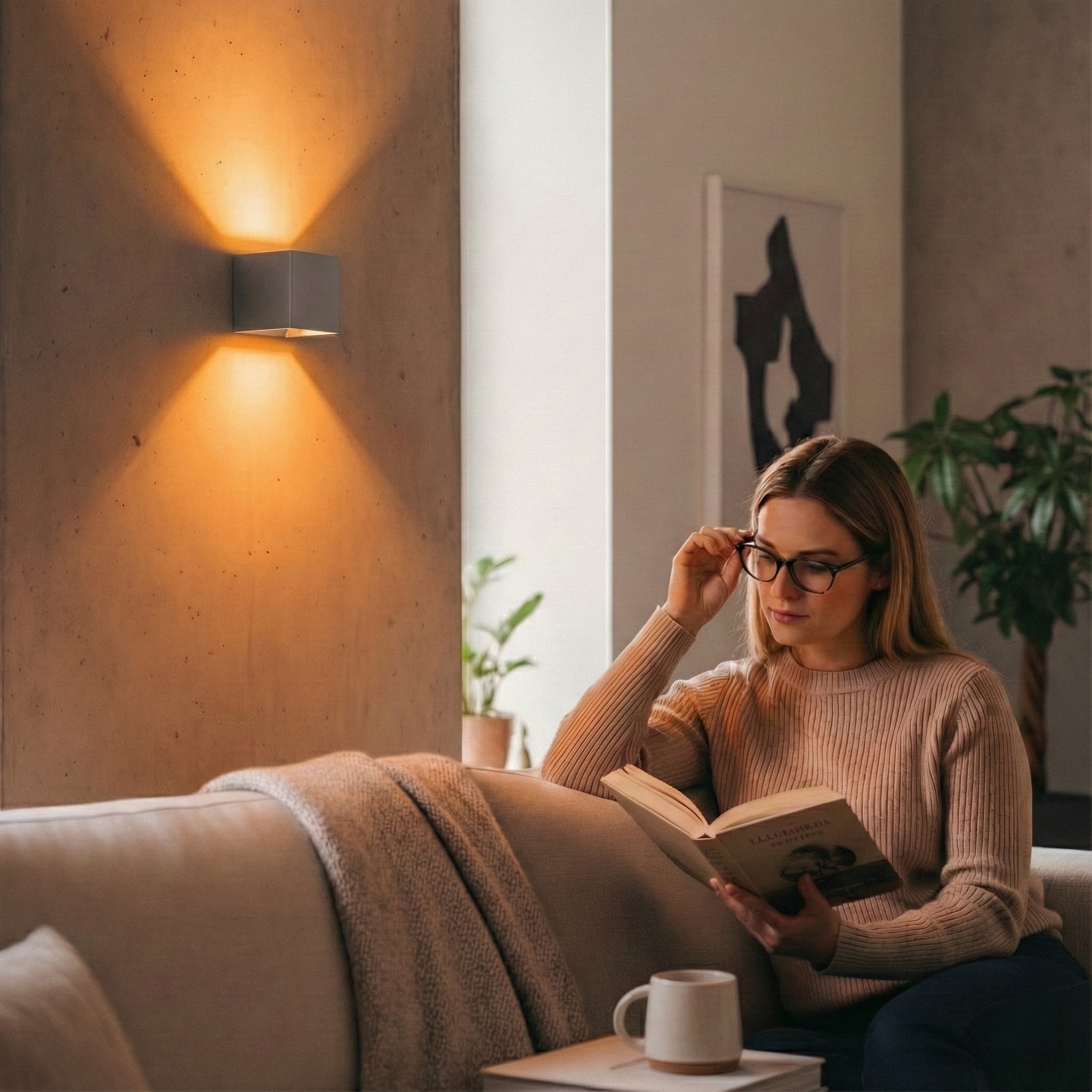 Metzler Up-Down-Light | RGBW | Dimmbar | App-Steuerung | 6,5 W LED Smart-Wandleuchte | Lumic Smart