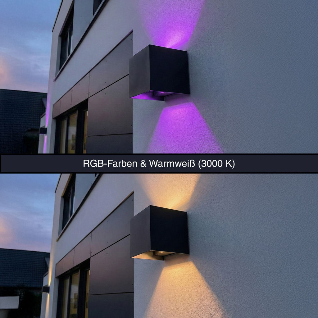Metzler Up-Down-Light | RGBW | Dimmbar | App-Steuerung | 6,5 W LED Smart-Wandleuchte | Lumic Smart