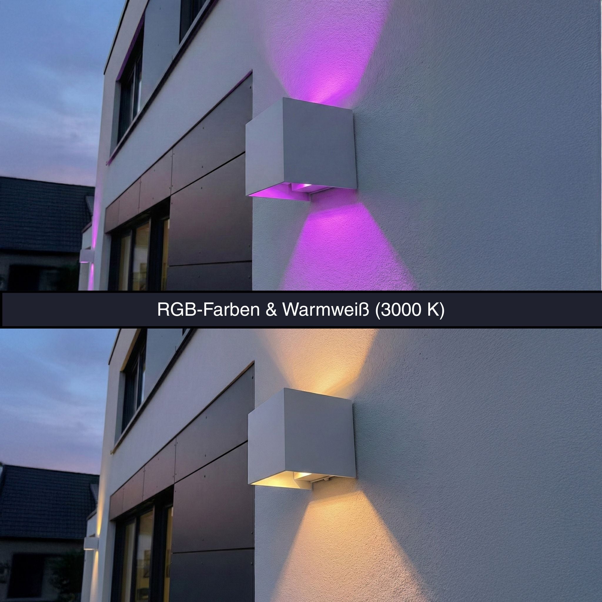 Metzler Up-Down-Light | RGBW | Dimmbar | App-Steuerung | 6,5 W LED Smart-Wandleuchte | Lumic Smart