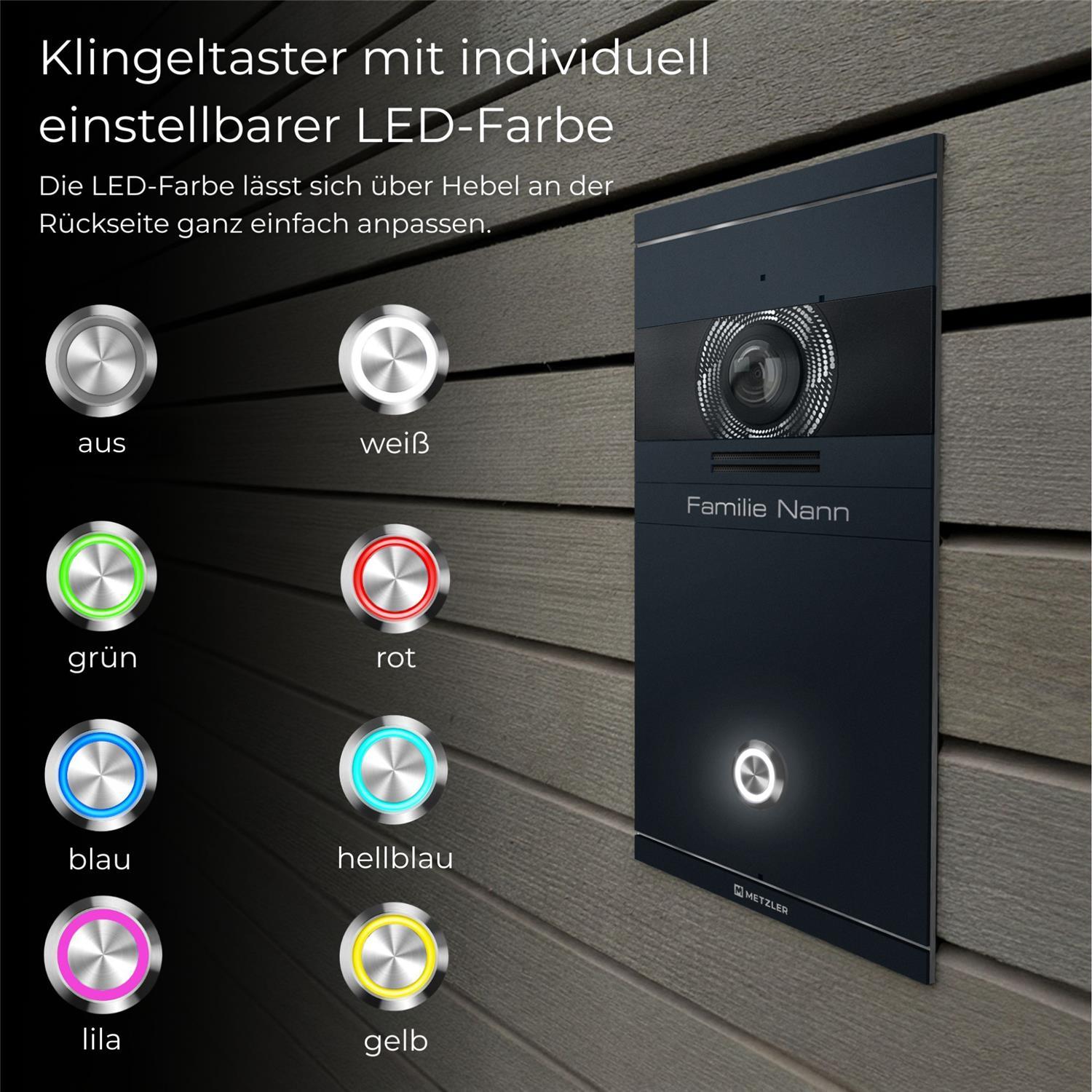 Metzler VDM10 2.0 Video-Türsprechanlage | 1 Klingeltaster | Colson