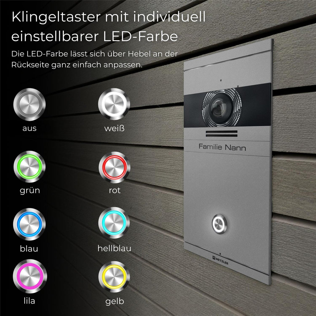 Metzler VDM10 2.0 Video-Türsprechanlage | 1 Klingeltaster | Colson