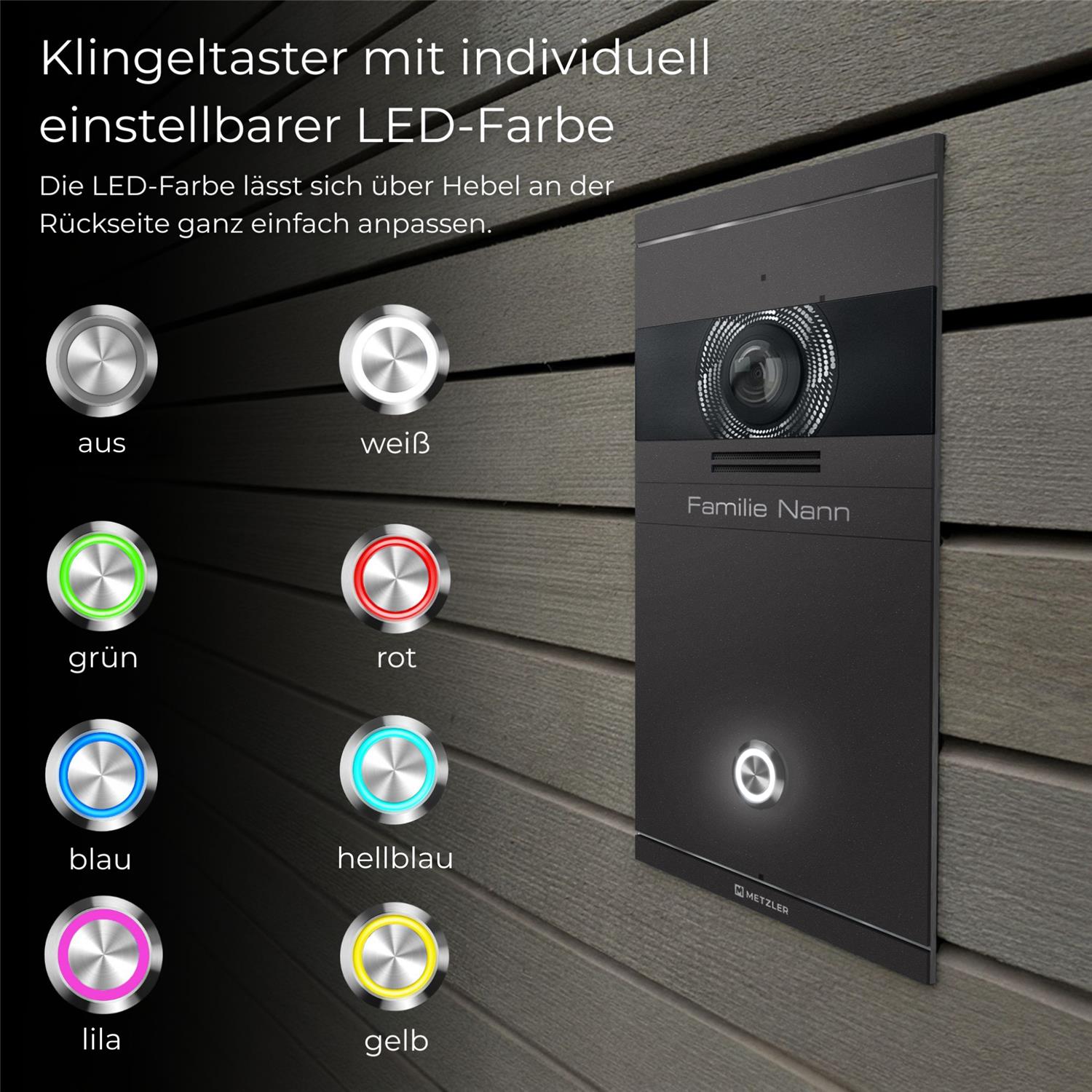 Metzler VDM10 2.0 Video-Türsprechanlage | 1 Klingeltaster | Colson
