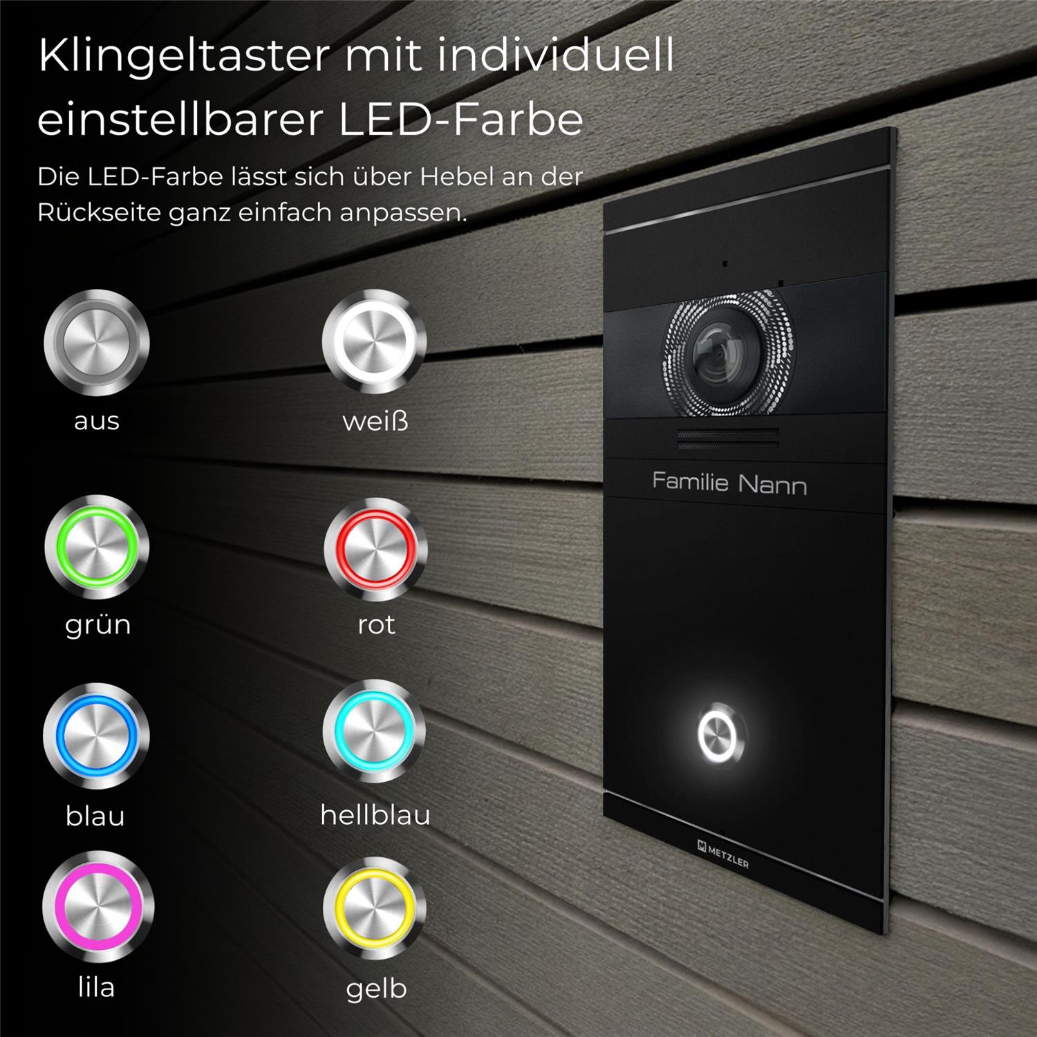 Metzler VDM10 2.0 Video-Türsprechanlage | 1 Klingeltaster | Colson