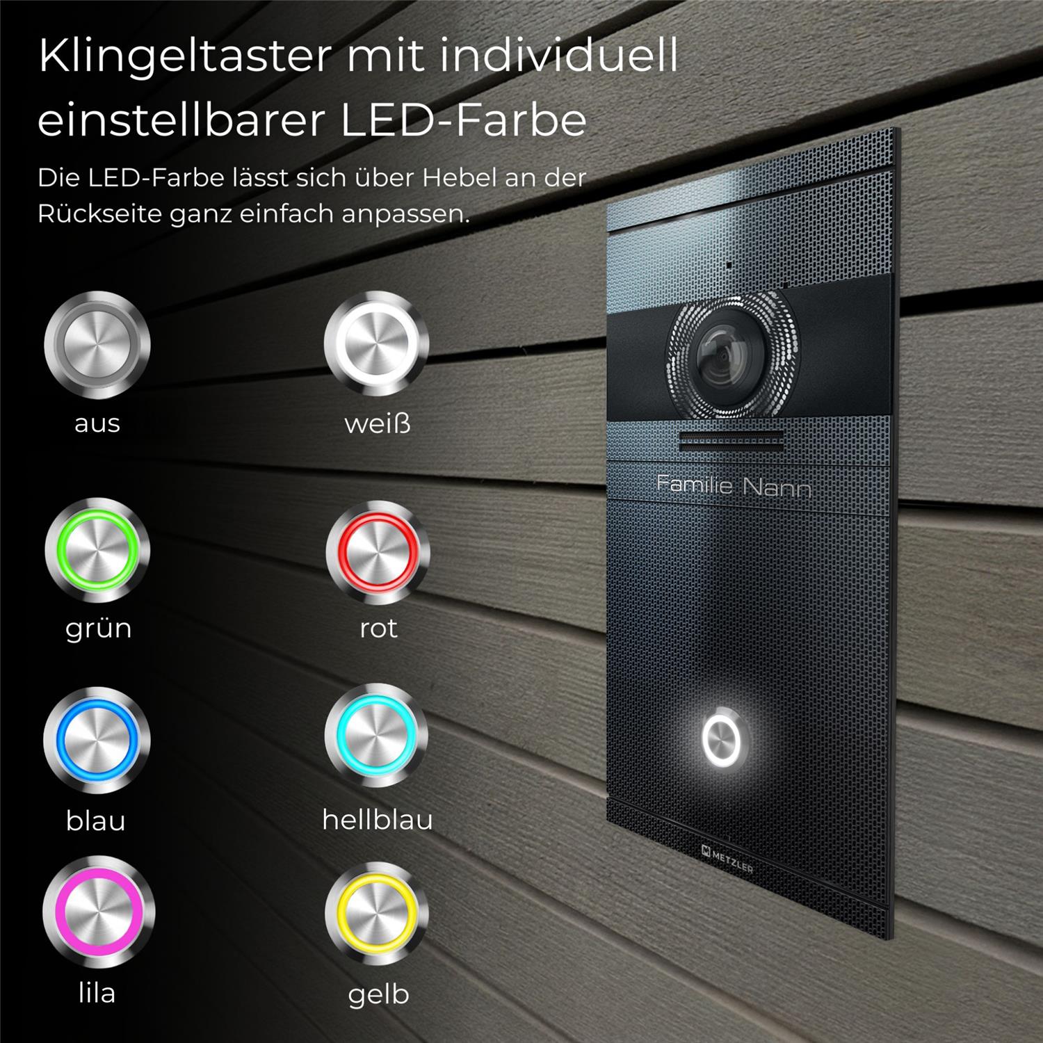 Metzler VDM10 2.0 Video-Türsprechanlage | 1 Klingeltaster | Colson