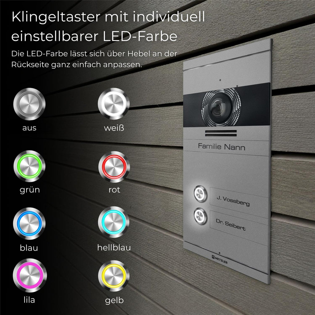 Metzler VDM10 2.0 Mehrfamilien Video-Türsprechanlage | 2 Klingeltaster | Colson