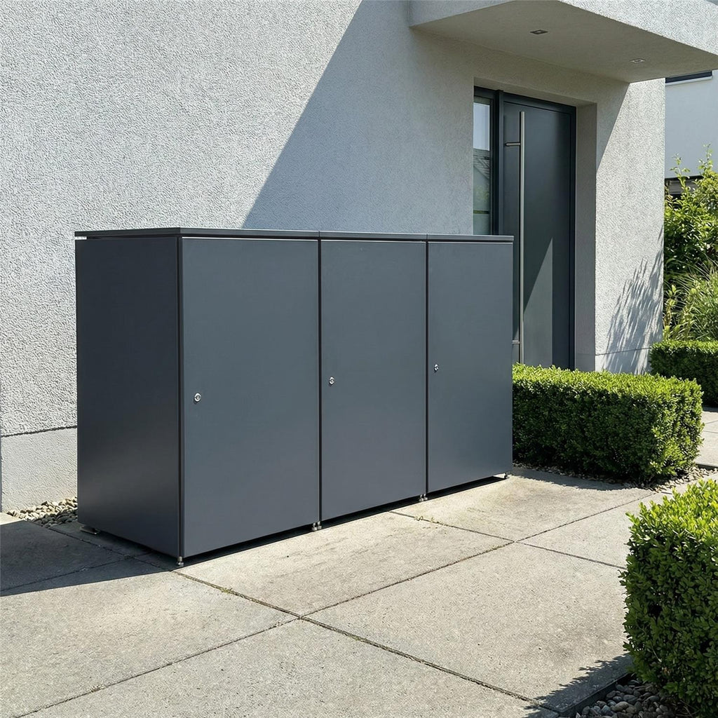 Metzler Mülltonnenbox | 3er | 240l | aus Aluminium | rostfrei & massiv